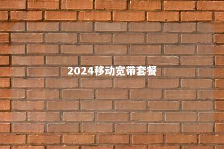 2024移动宽带套餐