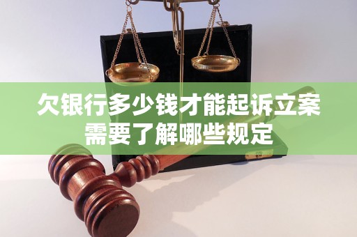 欠银行多少钱才能起诉立案需要了解哪些规定